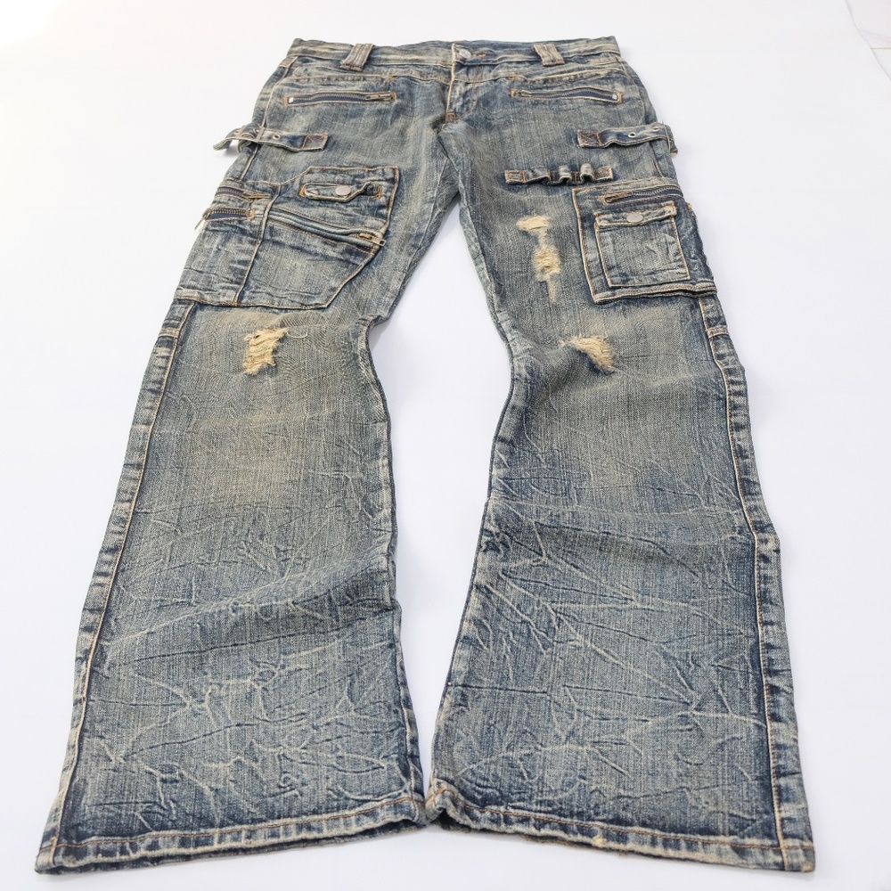 Semantic design distressed mutipocket heavy weigh… - image 2